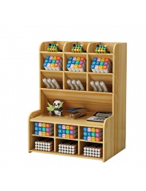 Wooden Pencil Pen Storage Box Tilting Desktop Stationary Holder Organizer Home Office Supplies Storage Rack