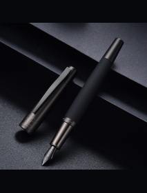 0.4/0.5mm Black Metal Fountain Pen Titanium Black EF/Bent Nib Pen Cap Clip Excellent Business Office Gift Stationery Supplies