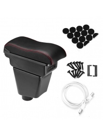 Car Armrest Arm Rest Center Console PU Leather Storage Box For Renault Clio Captur
