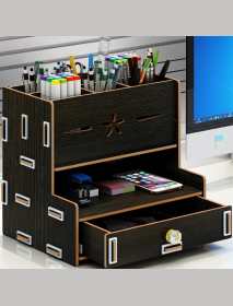 Multifunctional Storage Box Desk Personalized Decoration Wooden Desktop Organizer Cell Phone Holder Desktop Stationary Home Offi
