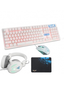 104 Keys Gaming Keyboard Waterproof design USB Wired Multimedia RGB Backlit and LED Gaming Headphone and 3200DPI LED Gaming Mous