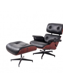 Real Leather Spin Lounge Chair with Footstool Unique Ergonomic Design  for Living Room Furniture