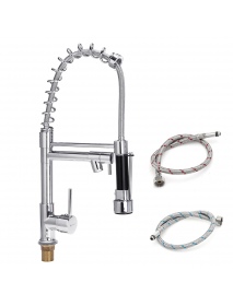 SULEVE Pull Out Kitchen Tap Chrome Finished Spring Faucet Swivel Spout Vessel Sink Hot Cold Water Mixer Faucet Silver