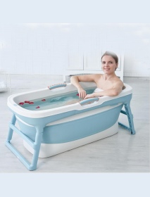 Adult Children Folding Bathtub 1.25M Thicken Sauna Large Capacity for Bathroom-Blue/Pink