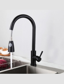 Kitchen Sink Faucet 360°Swivel Pull Out Water Tap Deck Mounted Cold Hot Mixer With Hose
