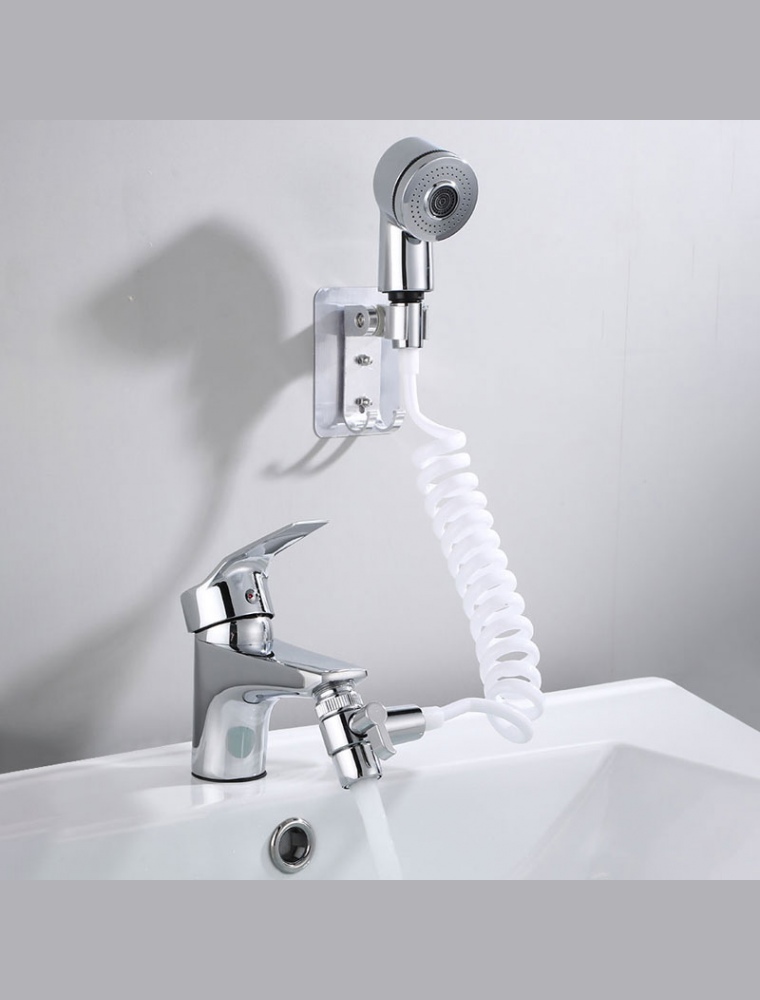 Bathroom Bathtub Wash Face Basin Water Tap External Shower Hand Held Spray Mixer Spout Faucet Tap Wall Mounted Kit Rinser Extens
