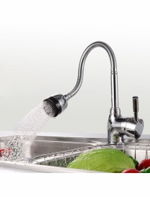 Kitchen 360° Swivel Spout Single Handle Sink Faucet Pull Down Spray Mixer Tap