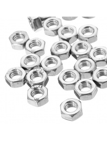 Suleve™ MXSN1 50Pcs Stainless Steel Metric Coarse Pitch Screw Thread Hexagon Nuts M2 M3 M4 M5 M6