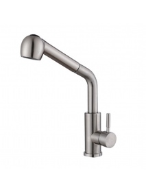 Kitchen Sink Faucet Stainless Steel Pull Down Sprayer Hot Cold Water Mixer Tap Single Lever