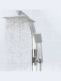 Shower Faucet Shower System Rain Shower Shower Set With Hand Shower Soap Holder Chrome
