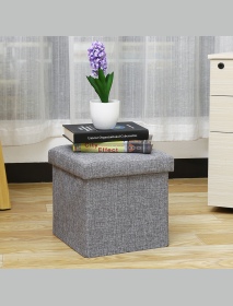 Folding Storage Box Stool Multifunctional Sofa Linen Ottoman Footrest Footstool Square Chair for Home Office