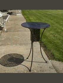 LED End Table Solar Garden Bistro Table Outdoor Silhouette Light Bronze Finish Warm White