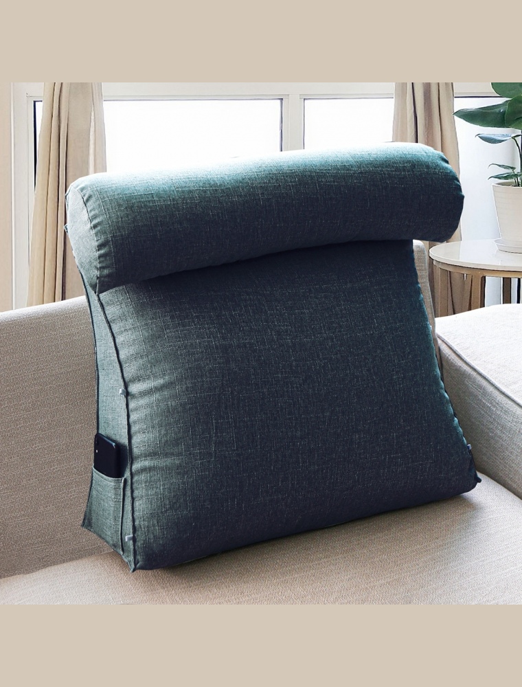 Back Wedge Cushion Adjustable Slub Triangle Soft Support Pillow 45x45x20CM