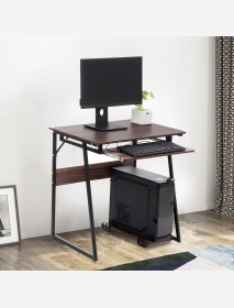 GuosArten Trapezoidal Computer Desk Table Writing Study Desk Office Workstation with Keyboard and Mainframe Stand for Office Hom