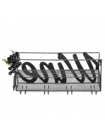 Tiebohui Practical Liquor Rack Wall Mounted Goblet Holder Easy Install Iron Wire Durable Storage Shelf