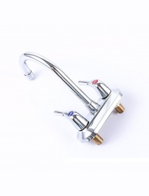 Stainless Steel Kitchen Fixed Mixer Tap 2 Handle Hot Cold Sink Mixer Tap Sprayer