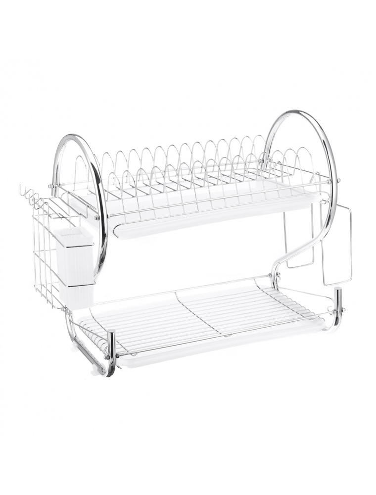 2/3 Layer Tier Stainless Steel Dish Drainer Cutlery Holder Rack Drip Tray Kitchen Tool