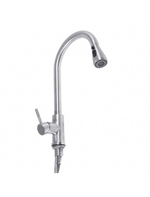 Kitchen Pull-Out Faucet Tap Mixer Spout Finish Brushed Swivel Spray 360° Swivel