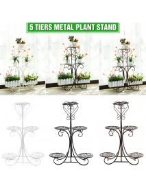 5 TIER Metal Shelves Flower Pot Plant Stand Display Indoor Outdoor Garden Patio Rotary Display Stand