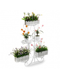 5 TIER Metal Shelves Flower Pot Plant Stand Display Indoor Outdoor Garden Patio Rotary Display Stand