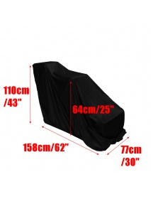 Black Polyester All Weather Protective Snow Thrower Cover 158x77x110cm