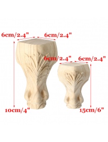 4Pcs 10/15cm European Solid Wood Carving Furniture Foot Legs Unpainted Chair Cabinet Sofa Seat Feets