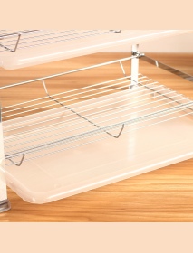 3 Layer Tier Chrome Alloy Dish Drainer Cutlery Holder Rack Drip Tray Kitchen Drain Shelf