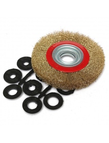6 Inch 150mm Steel Wire Wheel Brush And Adaptor Rings For Bench Grinder Clean Polish