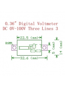 2/3/4/5/10/30 pcs 805 Micro 0.36 Inch Digital Voltmeter DC 0V-100V Three Wires 3 Digit Battery Voltage Panel Meter LED Display f