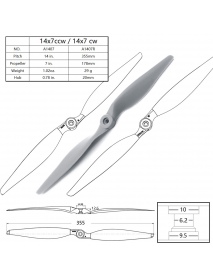 APC 1407 14x7 14inch Nylon Propeller Blade CCW CW For RC Airplane Fixed-wing