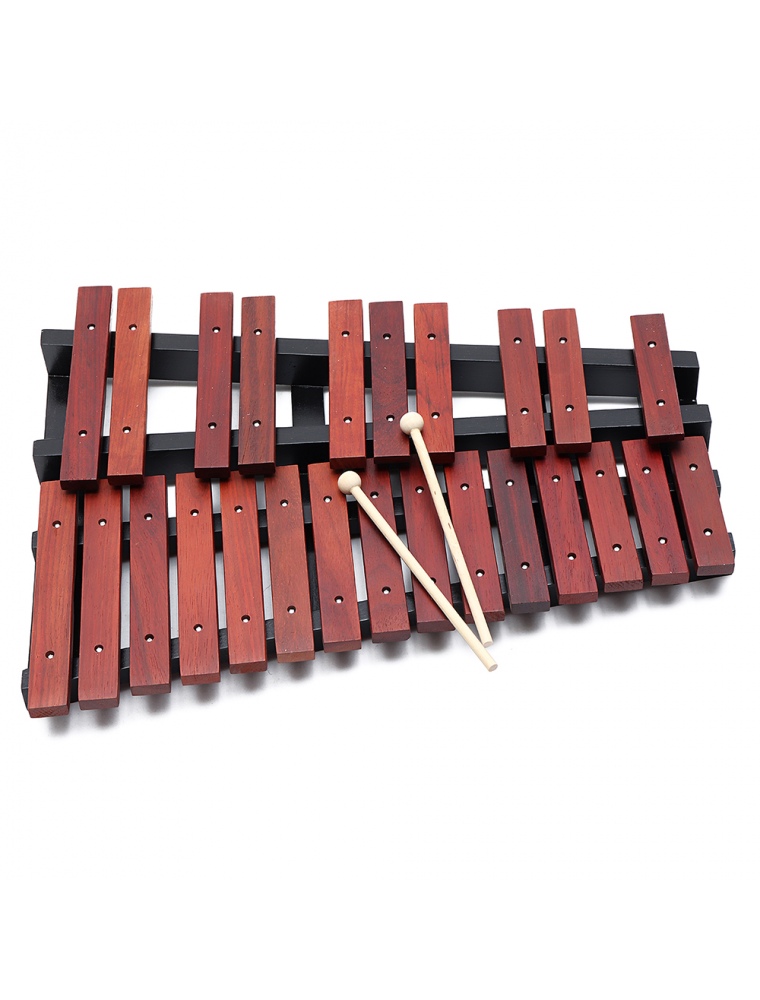 25 Notes Wooden Xylophone Percussion Educational Gift with 2 Mallets