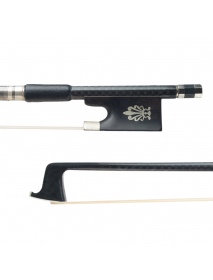 NAOMI 4/4 Violin/Fiddle Bow Grid Carbon Fiber Bow W/ Ebony Frog Round Stick Exquisite Horsehair Well Balance