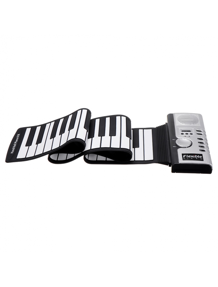 Bora BR-01 61 Keys Foldable Portable Roll Up Electronic Piano 128 Tones Headphone Output with USB Power Cord