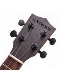 Andrew 23 Inch Acacia High Molecular Carbon String Log Color Ukulele for Guitar Player