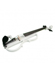 NAOMI Full Size 4/4 Solid Wood Electronic Silent Violin with Ebony Fittings, Carrying Case, Audio Earphone, Cable, Bow
