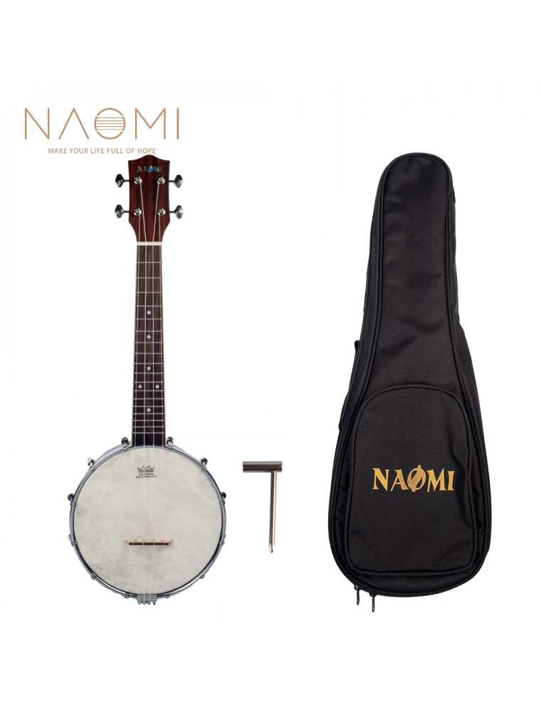 NAOMI NUKB-02 Banjolele Banjouke Concert-Scale Banjo Ukulele Sunset Color Maple Neck With Gig Bag