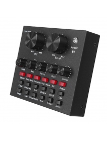 External Audio Mixer V8 Sound Card USB Interface with 6 Sound Modes Multiple Sound Effects