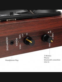 INSMA Turntable Record Player Audio bluetooth 3 Speeds Play 33/45/78RPM