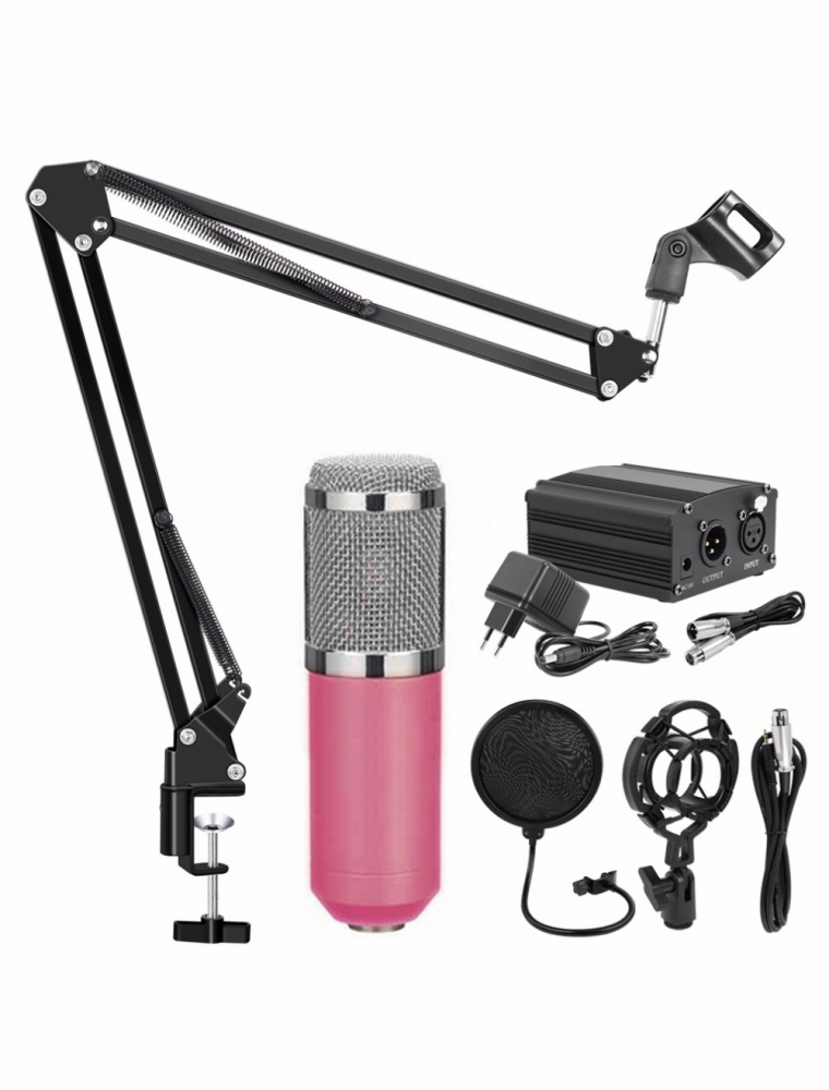 BM800 Microphone Kit Condenser Sound Recording Microphone With Phantom Power For Radio Braodcasting Singing Recording KTV Karaok