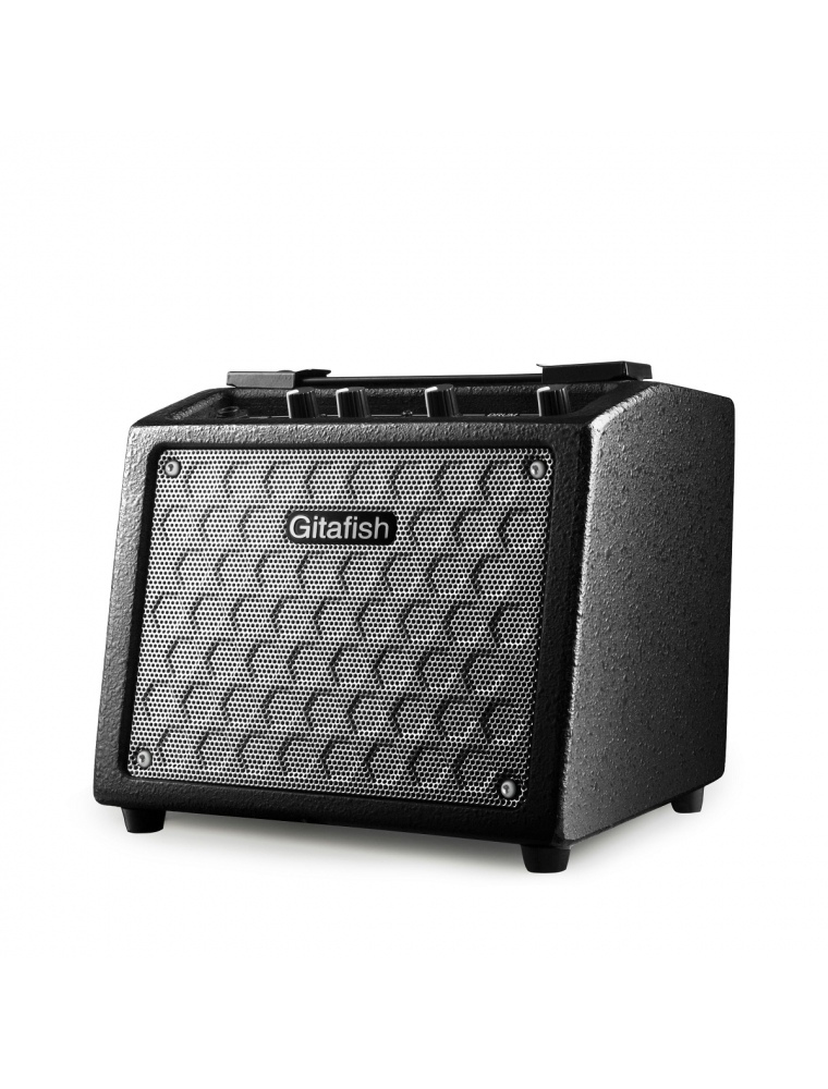 Gitafish 10W Portable Guitar Amplifier Guitar Speaker Built-in Rechargeable Battery with Drum Machine Support Microphone/AUX Inp
