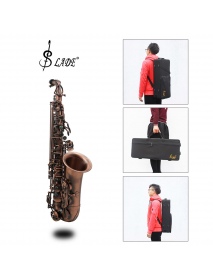 Slade Red Bronze Bend Eb E-flat Alto Saxophone Sax Abalone Shell Key Carve Pattern with Case Gloves