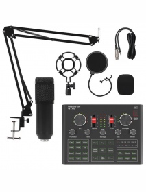 BM800 Condensatore Microfono Scheda Audio V9X PRO Mixer Live Broadcast Recording Phone Phone K Song Computer Karaoke Sing
