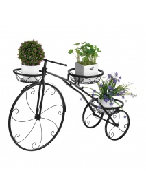 3 Tier Bicycles Plant Stand Metal Flower Pots Garden Decor Shelf Rack