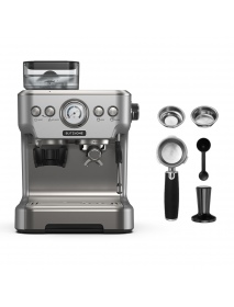 BlitzHome® BH-CMM5 1620W 20Bar Professional Espresso Machine Coffee Maker PID Smart Temperature Control Conical Burr Grinder