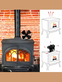 4 Blades Fireplace Fan Stove Fan Heated Fan Heat Powered Eco Fan