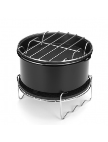5Pcs Air Fryer Accessories Baking Pan Pizza Tray Mold Oven Pot  Cage Rack