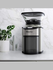 Sboly SY-801 200W Conical Burr Coffee Grinder with Adjustable Burr Mill Stainless Steel 19 Precise Grind Settings