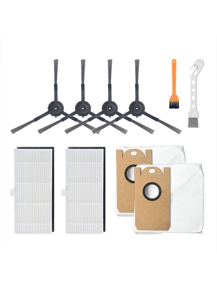 10pcs Replacements for Xiaomi Viomi S9 Vacuum Cleaner Parts Accessories Side Brushes*4 HEPA Filters*2 Dust Bags*2 Cleaning Tools
