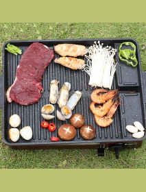 SEAROCK F50434 BBQ Grill Tray Cooking Plate Maifan Stone Coating Outdoor 32.5*26*4CM