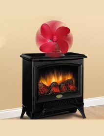 YL1001 Christmas Style 4-Blade Heat Powered Stove Fan Fireplace Log Wood Burner Eco Fan 55°C-350°C